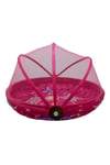EndonezyaDünyadan HediyelerDNY-HD100483Keskin Hediyelik Eşya Ve TekstilPembe Hasır Ekmek Sepeti 25cm Hareketli Tül Kapaklı Batikli Kulplu