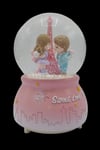 FransaDünyadan HediyelerHDY-JM2302Y02Keskin Hediyelik Eşya Ve TekstilSweet Love Paris Eyfel Kar Küresi Pembe Müzikli ve Işıklı 13cm