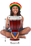 Güney Afrika CumhuriyetiDünyadan HediyelerDNY-HD100267Keskin Hediyelik Eşya Ve TekstilDjembe Davul Darbuka Renkli Afrika El Yapımı 30cm Çocuk Bongo Kongo