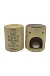 HindistanDünyadan HediyelerDNY-HD100176Keskin Hediyelik Eşya Ve TekstilRelax And Enjoy Vanillla Seramik Buhurdanlık ve Wax Mum
