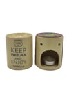 HindistanDünyadan HediyelerDNY-HD100176Keskin Hediyelik Eşya Ve TekstilRelax And Enjoy Vanillla Seramik Buhurdanlık ve Wax Mum