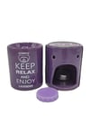 HindistanDünyadan HediyelerDNY-HD100177Keskin Hediyelik Eşya Ve TekstilKeep Relax And Enjoy Lavander Seramik Buhurdanlık ve Wax Mum