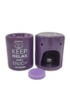 HindistanDünyadan HediyelerDNY-HD100177Keskin Hediyelik Eşya Ve TekstilKeep Relax And Enjoy Lavander Seramik Buhurdanlık ve Wax Mum