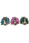 HindistanDünyadan HediyelerDNY-HD100396Keskin Hediyelik Eşya Ve TekstilTavus Kuşu Magnet Üç Renk Kristal Taşlı Üçlü Set