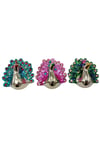 HindistanDünyadan HediyelerDNY-HD100396Keskin Hediyelik Eşya Ve TekstilTavus Kuşu Magnet Üç Renk Kristal Taşlı Üçlü Set