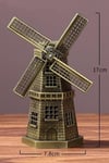 HollandaDünyadan HediyelerDNY-HD100845Keskin Hediyelik Eşya Ve TekstilVintage Metal Hollanda Yel Değirmeni Biblo Antik Bronz 17 cm