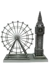 İngiltereDünyadan HediyelerDNY-HDYLNDR2GMSKeskin Hediyelik Eşya Ve TekstilVintage Metal İngiltere London Big Ben ve London Eye Biblo Gümüş 20cm