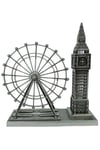 İngiltereDünyadan HediyelerDNY-HDYLNDR2GMSKeskin Hediyelik Eşya Ve TekstilVintage Metal İngiltere London Big Ben ve London Eye Biblo Gümüş 20cm