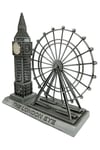 İngiltereDünyadan HediyelerDNY-HDYLNDR2GMSKeskin Hediyelik Eşya Ve TekstilVintage Metal İngiltere London Big Ben ve London Eye Biblo Gümüş 20cm