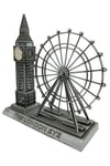 İngiltereDünyadan HediyelerDNY-HDYLNDR2GMSKeskin Hediyelik Eşya Ve TekstilVintage Metal İngiltere London Big Ben ve London Eye Biblo Gümüş 20cm