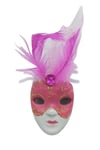 İtalyaDünyadan HediyelerDNY-HD100383Keskin Hediyelik Eşya Ve TekstilVenedik Maske Magnet 3D Buzdolabı Magneti Simli ve Tüylü No.3