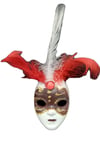 İtalyaDünyadan HediyelerDNY-HD100385Keskin Hediyelik Eşya Ve TekstilVenedik Maske Magnet 3D Buzdolabı Magneti Simli ve Tüylü No.5
