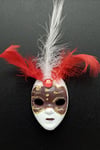 İtalyaDünyadan HediyelerDNY-HD100385Keskin Hediyelik Eşya Ve TekstilVenedik Maske Magnet 3D Buzdolabı Magneti Simli ve Tüylü No.5