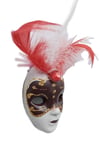 İtalyaDünyadan HediyelerDNY-HD100385Keskin Hediyelik Eşya Ve TekstilVenedik Maske Magnet 3D Buzdolabı Magneti Simli ve Tüylü No.5