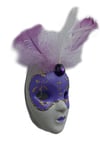 İtalyaDünyadan HediyelerDNY-HD100386Keskin Hediyelik Eşya Ve TekstilVenedik Maske Magnet 3D Buzdolabı Magneti Simli ve Tüylü No.6