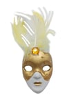 İtalyaDünyadan HediyelerDNY-HD100387Keskin Hediyelik Eşya Ve TekstilVenedik Maske Magnet 3D Buzdolabı Magneti Simli ve Tüylü No.7