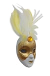 İtalyaDünyadan HediyelerDNY-HD100387Keskin Hediyelik Eşya Ve TekstilVenedik Maske Magnet 3D Buzdolabı Magneti Simli ve Tüylü No.7