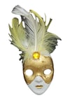 İtalyaDünyadan HediyelerDNY-HD100387Keskin Hediyelik Eşya Ve TekstilVenedik Maske Magnet 3D Buzdolabı Magneti Simli ve Tüylü No.7