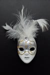 İtalyaDünyadan HediyelerDNY-HD100388Keskin Hediyelik Eşya Ve TekstilVenedik Maske Magnet 3D Buzdolabı Magneti Simli ve Tüylü No.8