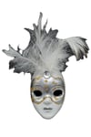 İtalyaDünyadan HediyelerDNY-HD100388Keskin Hediyelik Eşya Ve TekstilVenedik Maske Magnet 3D Buzdolabı Magneti Simli ve Tüylü No.8