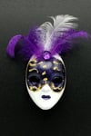 İtalyaDünyadan HediyelerDNY-HD100392Keskin Hediyelik Eşya Ve TekstilVenedik Maske Magnet 3D Buzdolabı Magneti Simli ve Tüylü No.12