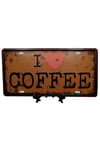 İtalyaDünyadan HediyelerDNY-HD100496Keskin Hediyelik Eşya Ve TekstilDekoratif 3D Metal Plaka I Love Coffee 30cm