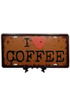 İtalyaDünyadan HediyelerDNY-HD100496Keskin Hediyelik Eşya Ve TekstilDekoratif 3D Metal Plaka I Love Coffee 30cm