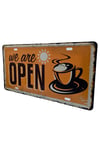 İtalyaDünyadan HediyelerDNY-HD100556Keskin Hediyelik Eşya Ve TekstilDekoratif 3D Metal Plaka We Are Open Coffee 30cm
