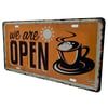 İtalyaDünyadan HediyelerDNY-HD100556Keskin Hediyelik Eşya Ve TekstilDekoratif 3D Metal Plaka We Are Open Coffee 30cm