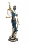 İtalyaDünyadan HediyelerDNY-HDY1682Keskin Hediyelik Eşya Ve TekstilThemis Adalet Kadını Terazisi Heykeli Mavi Gold 24cm