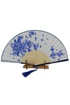 JaponyaDünyadan HediyelerDNY-HD100351Keskin Hediyelik Eşya Ve TekstilBambu İpek Kumaş Yelpaze Japon Tasarım Çiçek ve Kelebek Desenli Çanta Boy