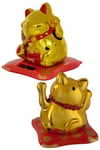 JaponyaDünyadan HediyelerDNY-HDOANRMZN01Keskin Hediyelik Eşya Ve TekstilManeki Neko El Sallayan Şans Kedisi Gold Solar Güneş Enerjili 7.5 cm