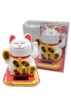 JaponyaDünyadan HediyelerDNY-HDOANRMZN04Keskin Hediyelik Eşya Ve TekstilManeki Neko El Sallayan Şans Kedisi Beyaz Solar Güneş Enerjili 10.5 cm