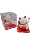 JaponyaDünyadan HediyelerDNY-HDOANRMZN02Keskin Hediyelik Eşya Ve TekstilManeki Neko El Sallayan Şans Kedisi Beyaz Solar Güneş Enerjili 7.5 cm