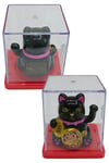 JaponyaDünyadan HediyelerDNY-HDY4526S2SYH02Keskin Hediyelik Eşya Ve TekstilManeki Neko El Sallayan Mini Şans Kedisi Siyah Solar Güneş Enerjili 5x5cm S2SYH02