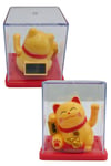 JaponyaDünyadan HediyelerDNY-HDY4527Y8KRM08Keskin Hediyelik Eşya Ve TekstilManeki Neko El Sallayan Mini Şans Kedisi Krem Solar Güneş Enerjili 5x5cm Y8KRM08