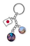 JaponyaDünyadan HediyelerDNY-HDYKREPOK23Keskin Hediyelik Eşya Ve TekstilJaponya Üçlü Epoksi Metal Çift Taraflı Damla Anahtarlık Japan