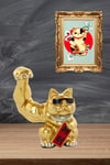 JaponyaDünyadan HediyelerDNY-HDYKSKALK2273Keskin Hediyelik Eşya Ve TekstilJapon Maneki Neko Şanslı Kedi Figürü Reçine No.3 23x19cm