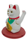 JaponyaDünyadan HediyelerDNY-HDYNEKO4521BKeskin Hediyelik Eşya Ve TekstilManeki Neko El Sallayan Şans Kedisi Beyaz Solar Güneş Enerjili 11x10cm NO1B