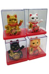 JaponyaDünyadan HediyelerDNY-HDYNEKO4SET01Keskin Hediyelik Eşya Ve TekstilDörtlü Maneki Neko El Sallayan Şans Kedisi Güneş Enerjili Set NO04SNS