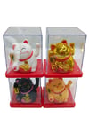 JaponyaDünyadan HediyelerDNY-HDYNEKO4SET02Keskin Hediyelik Eşya Ve TekstilDörtlü Maneki Neko El Sallayan Şans Kedisi Güneş Enerjili Set NO05HDY