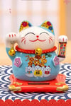 JaponyaDünyadan HediyelerDNY-HDYZMRT03MKeskin Hediyelik Eşya Ve TekstilSeramik Maneki Neko Mavi Güneş Enerjili Şans Kedisi 12cm No.3