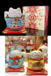 JaponyaDünyadan HediyelerDNY-HDYZMRT03MKeskin Hediyelik Eşya Ve TekstilSeramik Maneki Neko Mavi Güneş Enerjili Şans Kedisi 12cm No.3