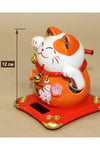 JaponyaDünyadan HediyelerDNY-HDYZMRT04TKeskin Hediyelik Eşya Ve TekstilSeramik Maneki Neko Turuncu Güneş Enerjili Şans Kedisi 12cm No.4