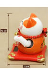 JaponyaDünyadan HediyelerDNY-HDYZMRT04TKeskin Hediyelik Eşya Ve TekstilSeramik Maneki Neko Turuncu Güneş Enerjili Şans Kedisi 12cm No.4