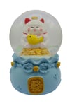 JaponyaDünyadan HediyelerHDY-KSKALK4914MKeskin Hediyelik Eşya Ve TekstilManeki Neko Şans Kedisi Işıklı Kar Küresi Mavi 9cm