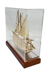 KatarDünyadan HediyelerDNY-DH3364Keskin Hediyelik Eşya Ve TekstilPirinç Yelkenli Gemi Altın Kaplama Katar Dhow Teknesi Kutulu 29cm No.1