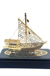 KatarDünyadan HediyelerDNY-DH3365Keskin Hediyelik Eşya Ve TekstilPirinç Yelkenli Gemi Altın Kaplama Katar Dhow Teknesi Deri Kutulu 23cm No.2