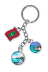 MaldivlerDünyadan HediyelerDNY-HDYKREPOK37Keskin Hediyelik Eşya Ve TekstilMaldivler Üçlü Epoksi Metal Çift Taraflı Damla Anahtarlık Maldives