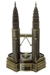 MalezyaDünyadan HediyelerDNY-HD100875Keskin Hediyelik Eşya Ve TekstilVintage Metal Malezya Twin Towers Biblo Antik Bronz 18 cm